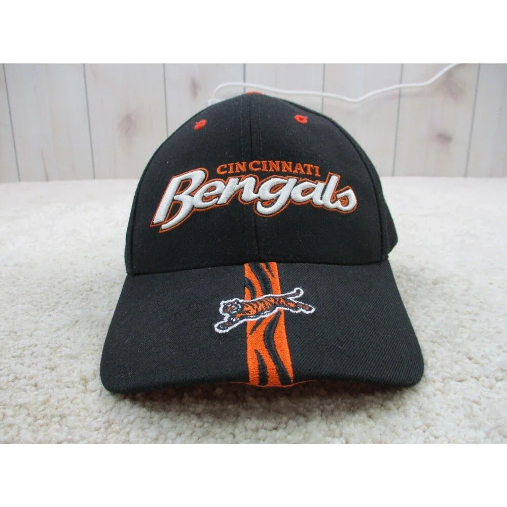 Cincinnati Bengals Hat Cap Strap Back One Size Black Orange NFL Football Mens